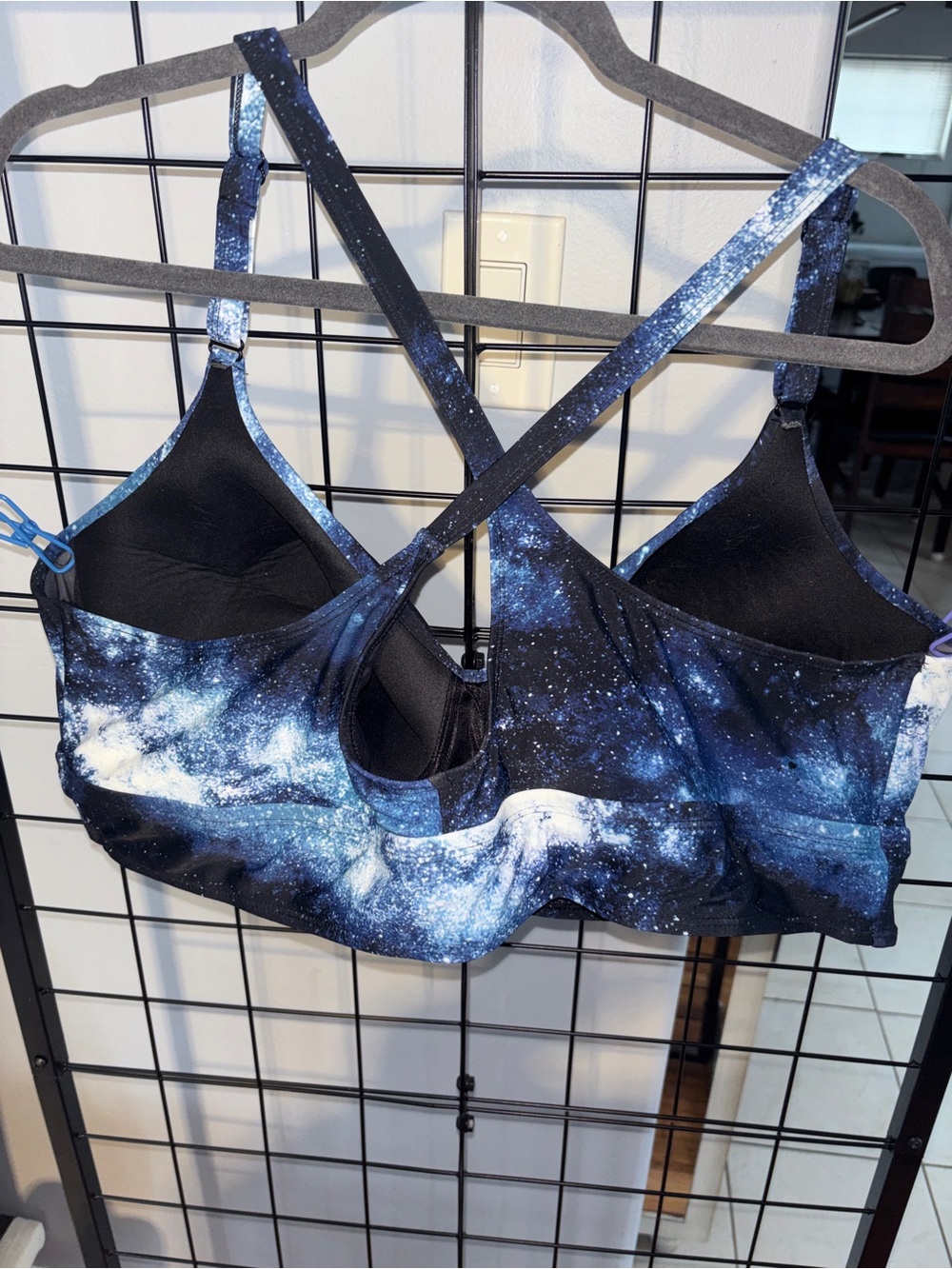 Torrid Blue Galaxy Print Wirefree Racerback Bikini Top EUC - Picture 6 of 6